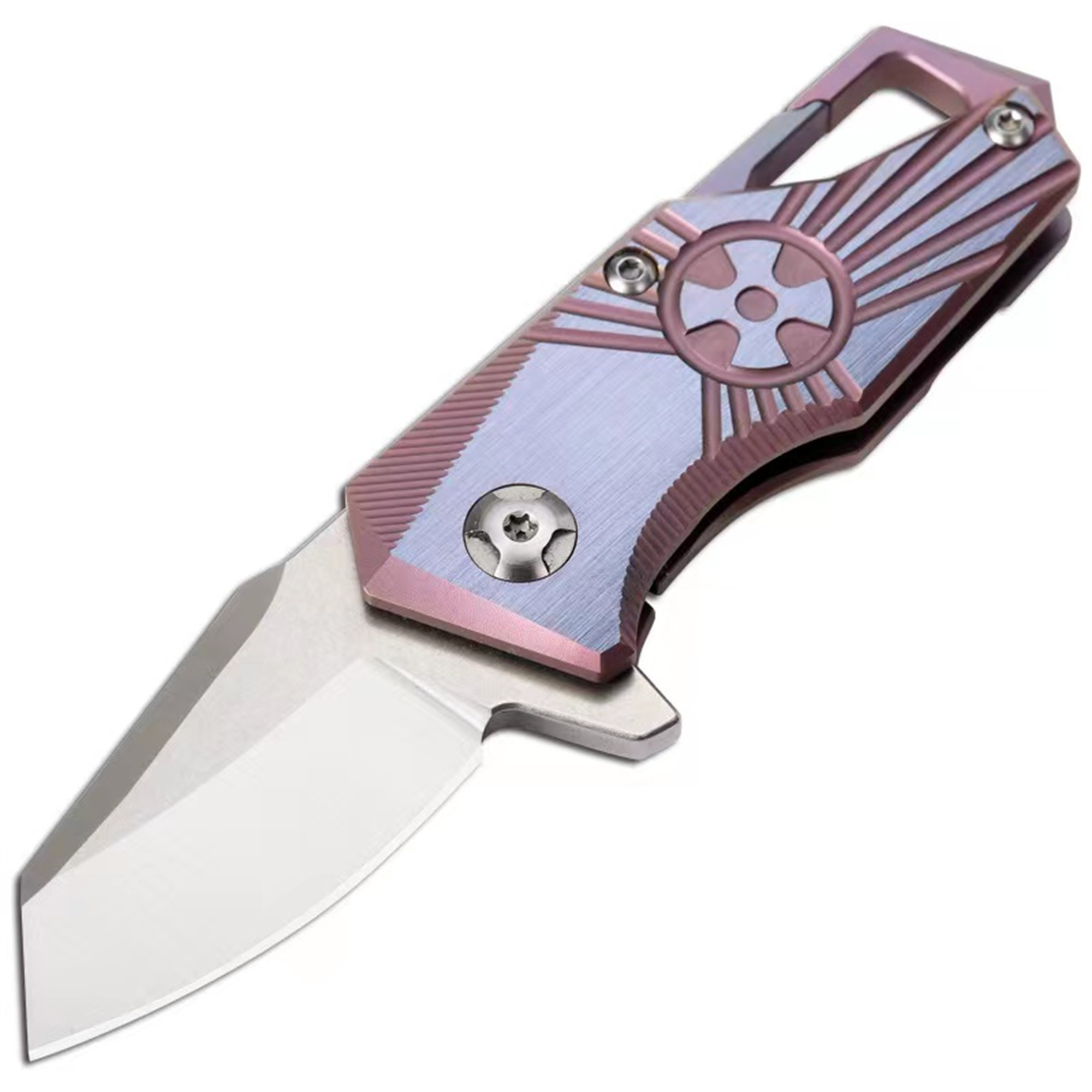 Keychain Multi Tool - チタン合金ミニナイフm390ポケットキーホルダー,アウトドア,多機能ツール