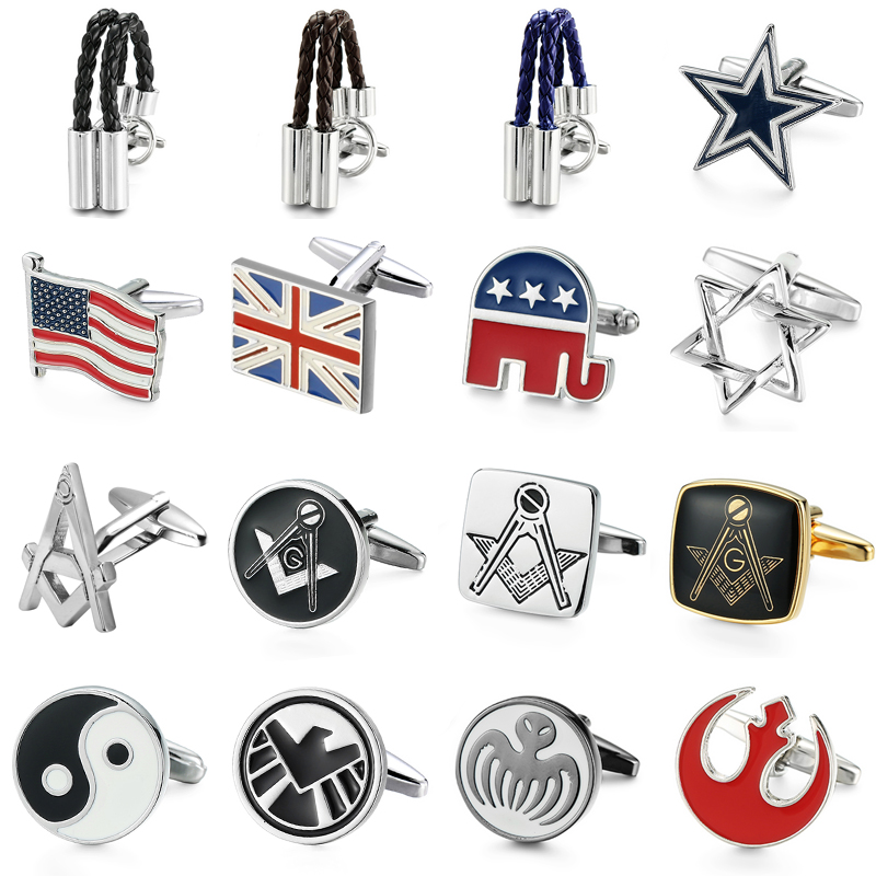 Men'S Accessories High End - 男性用の古典的なフランスのシャツのカフリンクス,ハイエンドのロープ,freemasonタコの旗,手錠のボタン,ビジネススーツのアクセサリー,ジュエリーギフト