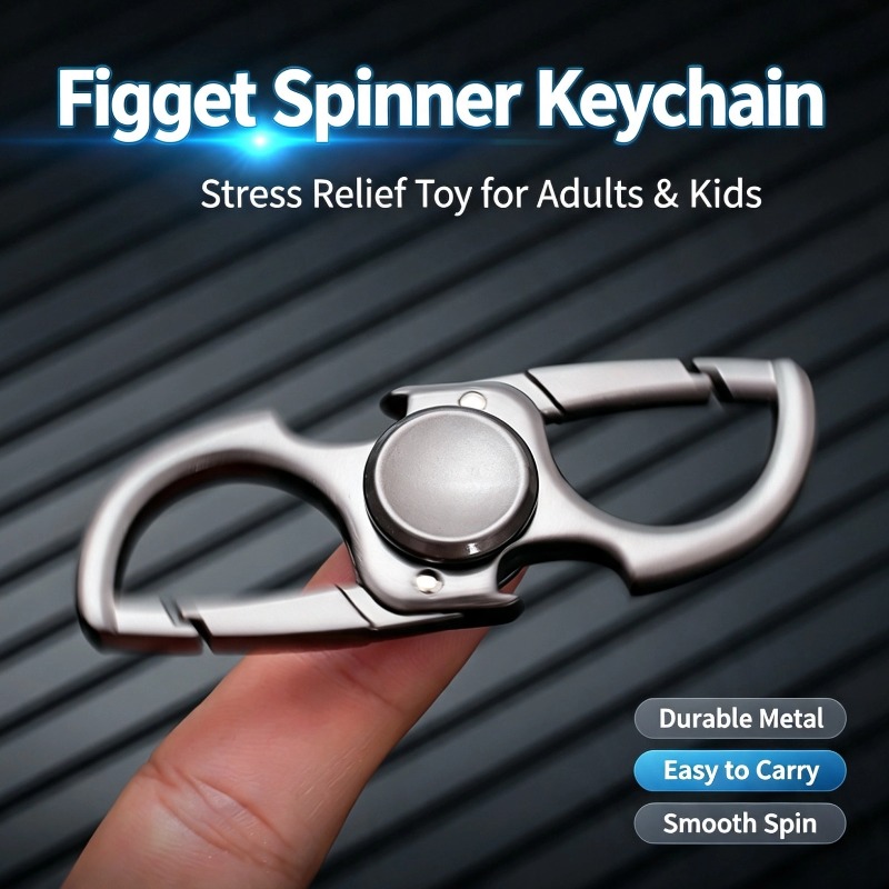 Keychain Multi Tool - 金属製フィジェットスピナーカラビナマルチツールアウトドアEDCキーチェーンボトルオープナースピナートイガジェット