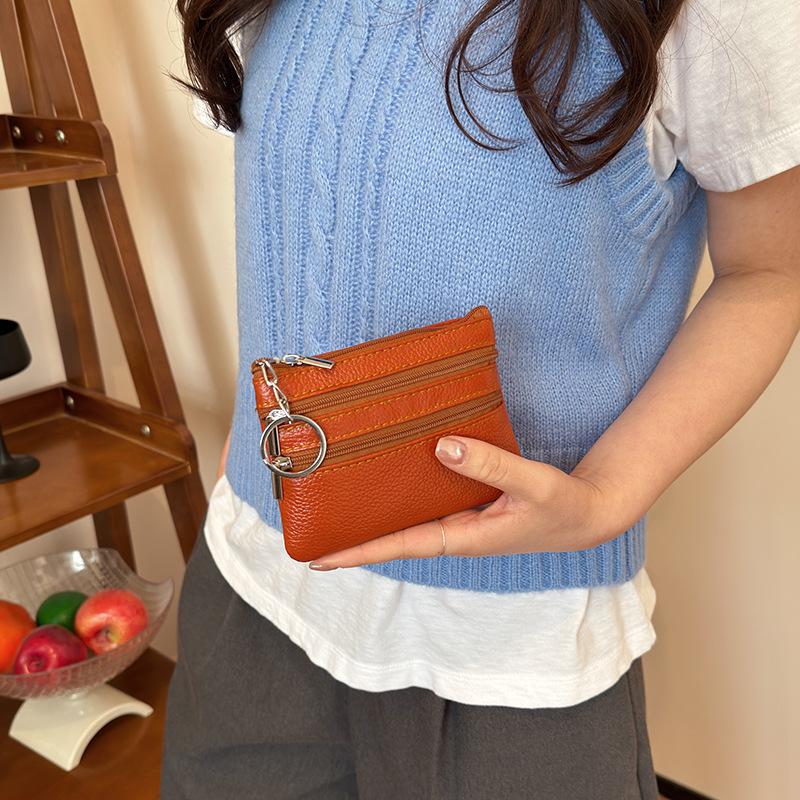 Coin Holder Men - PU レザーポータブルマネーコイン財布キーリング防水ジッパー耐摩耗性クレジットカードホルダー男性女性用