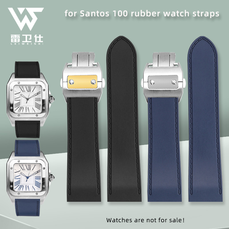Men'S Accessories Cartier - カルティエ時計バンドメンズサントス 100 シリーズ折りたたみバックルブラックブルーアクセサリー 23 ミリメートル 25