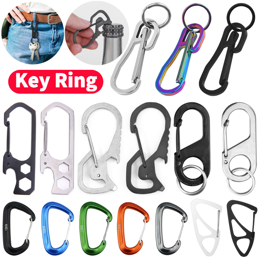 Keychain Multi Tool - キーリングカラビナ屋外登山キーホルダーペンダントキーホルダーベルトバックル多目的吊りバックルツール