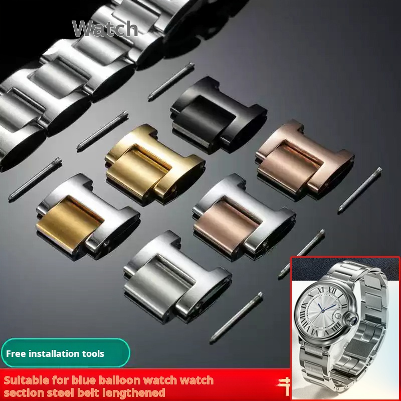 Men'S Accessories Cartier - 男性と女性のためのステンレス鋼のブレスレット,時計チェーン,エクステンション,金属セクション,青いバルーンストラップ,アクセサリー