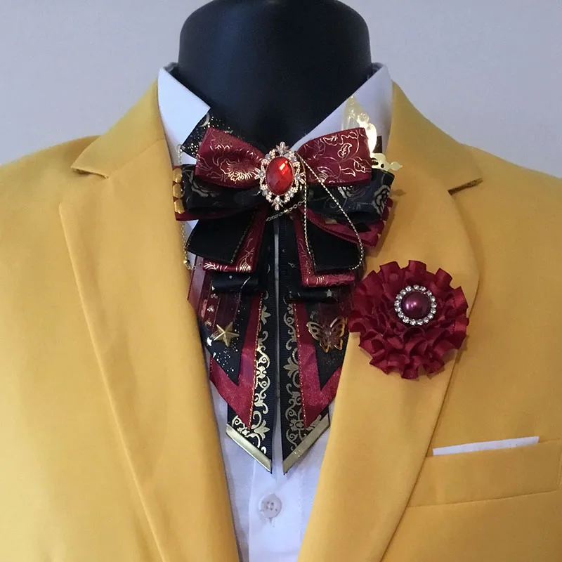 Men'S Accessories High End - 男性と女性のための蝶ネクタイ,ロリータのブローチ,アニメのシャツ,ドレスアクセサリー,手作りのジュエリー,襟,花,ハイエンド,豪華