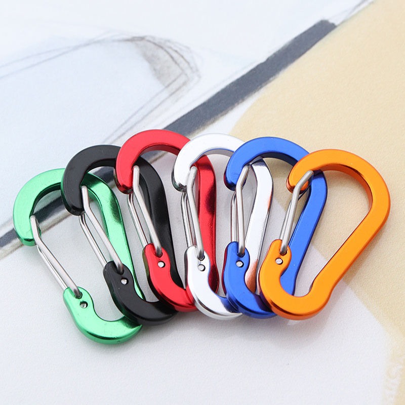 Keychain Multi Tool - カラビナ付きキーホルダー,6個,キャンプ用の小さなカラビナ,ハンドバッグ,フック,屋外キャンプ