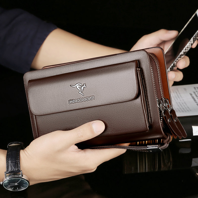 Coin Holder Men - ファッションメンズ財布ブランド大型ジッパーリストレット電話マンクラッチバッグ名刺ホルダー男性革財布小銭入れ