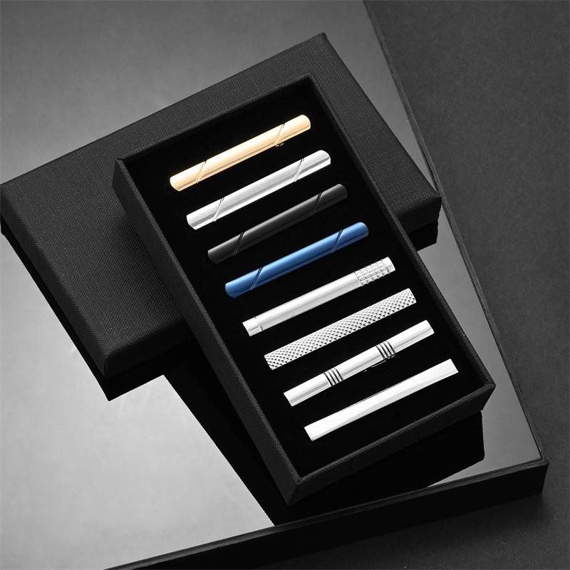 Cufflink Box Set - 7/8/10 個ネクタイクリップセットギフトボックス結婚式のゲストのギフトメタルマンシャツカフスメンズギフト夫のための高級ジュエリー