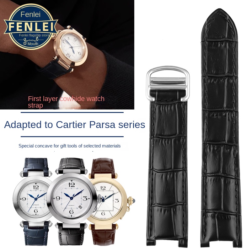 Men'S Accessories Cartier - カルティエパシャ時計ストラップノッチ本革男性女性牛革時計バンド 21 × 15 メートル 20