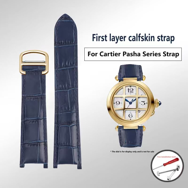 Men'S Accessories Cartier - カルティエパシャ本革時計バンドリストバンドアクセサリー折りたたみバックル男性女性時計ストラップ 21 × 15 ミリメートル 20