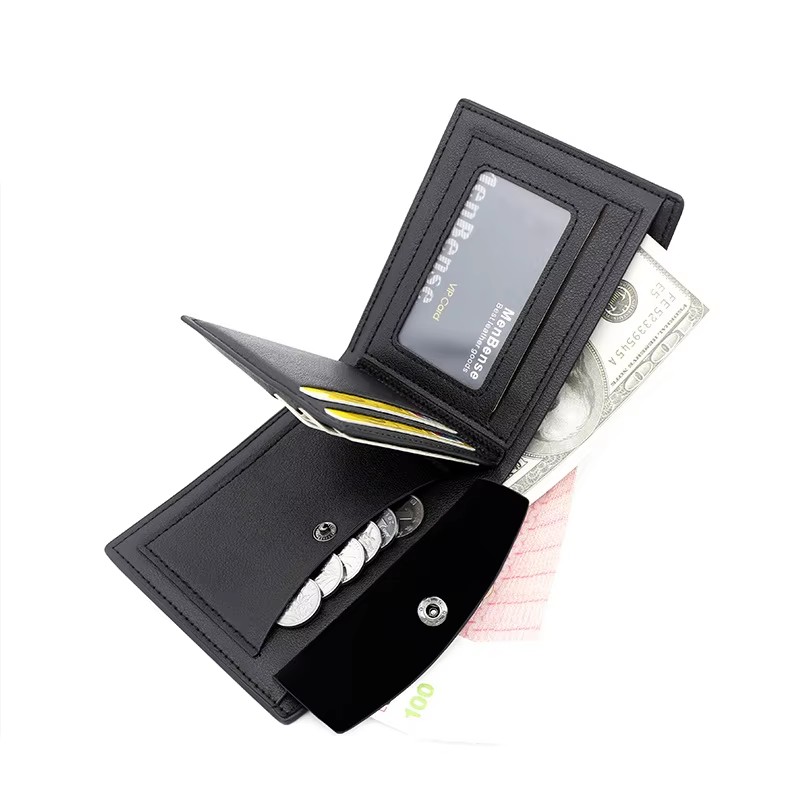 名入れ彫刻ショートメンズ財布高品質ジッパーコインポケットクレ - Coin Holder Men のレビューと価格