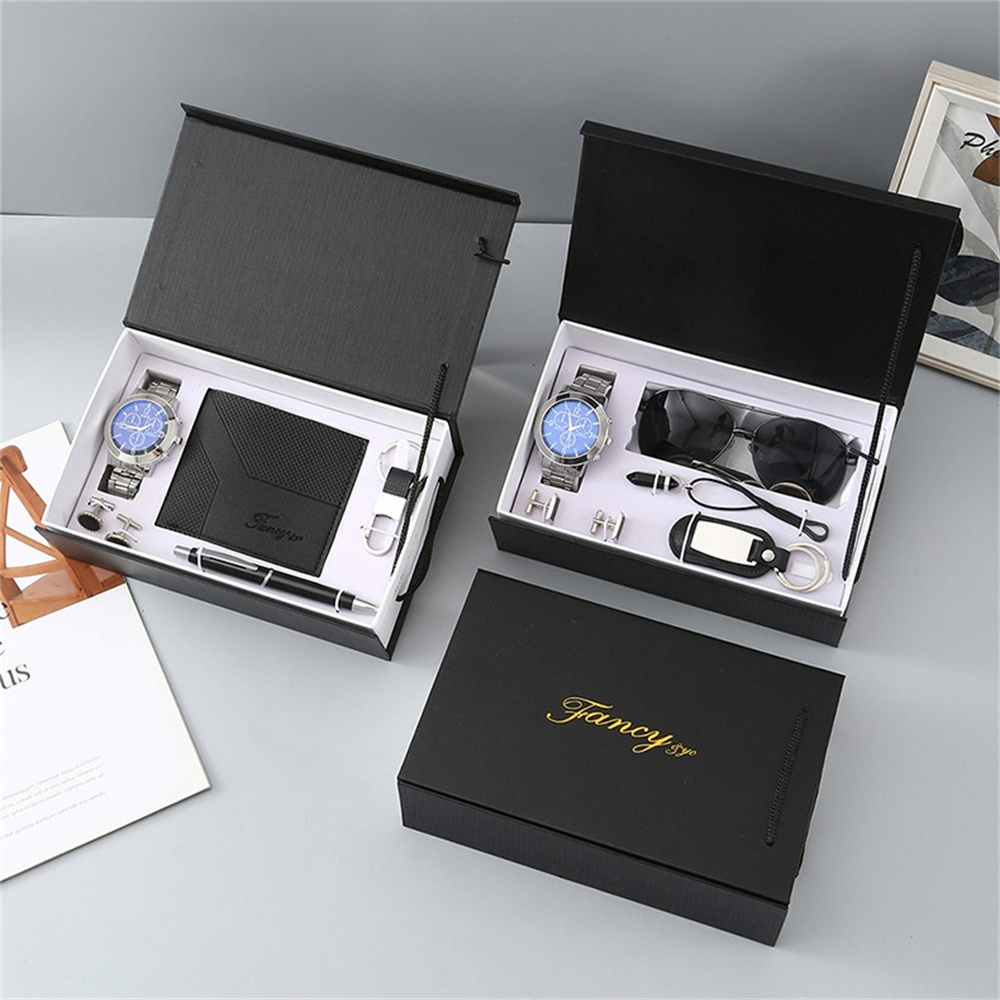 新しい腕時計メンズギフトセットボックスベルト財布セットキーホ - Cufflink Box Set のレビューと価格