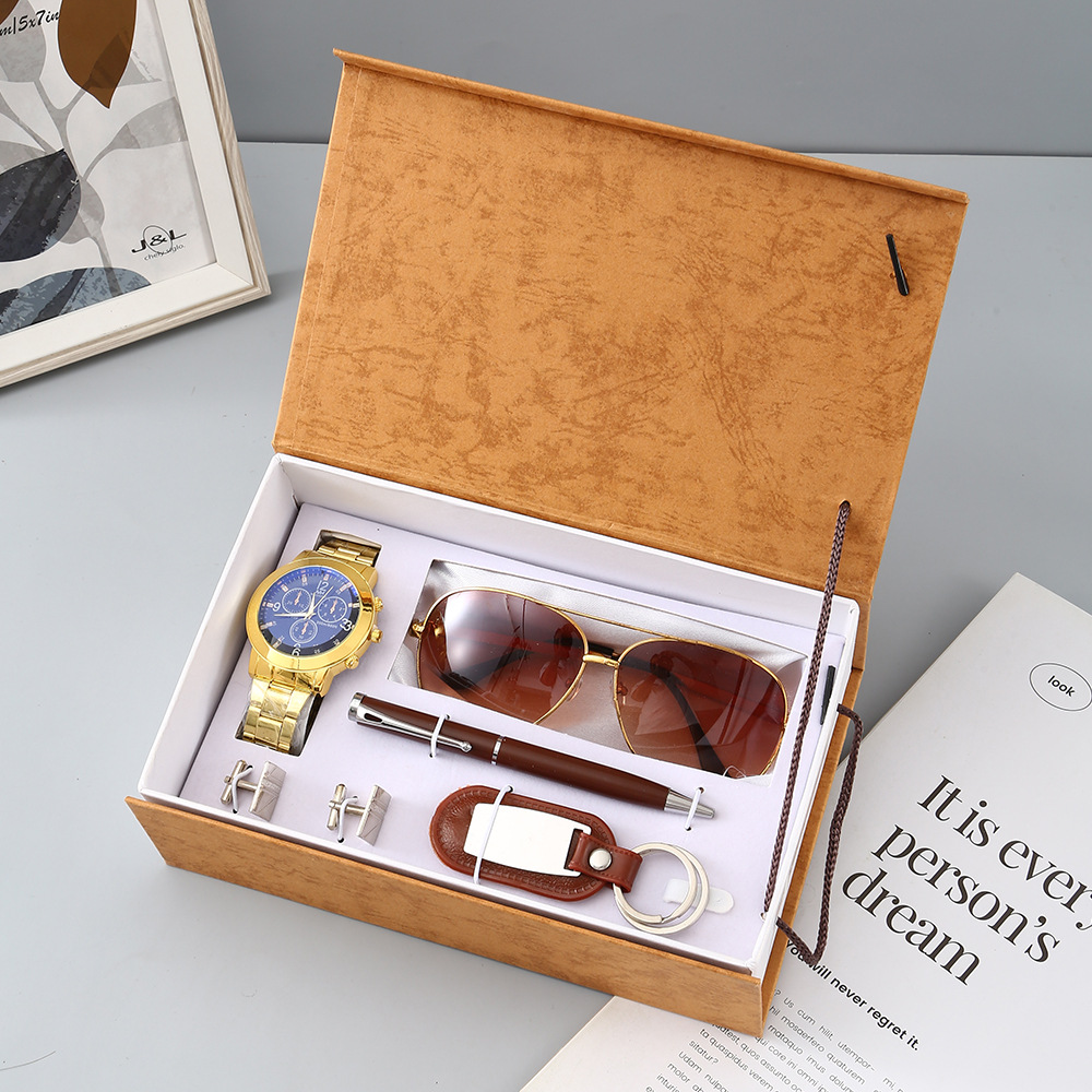 新しい腕時計メンズギフトセットボックスベルト財布セットキーホ - Cufflink Box Set のレビューと価格