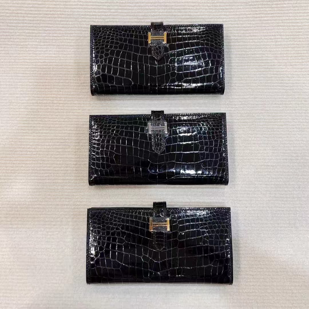 高光沢本物のワニ皮メンズ財布ワニ革ロングサイズカードキャッシ - Men Accessories Photos のレビューと価格
