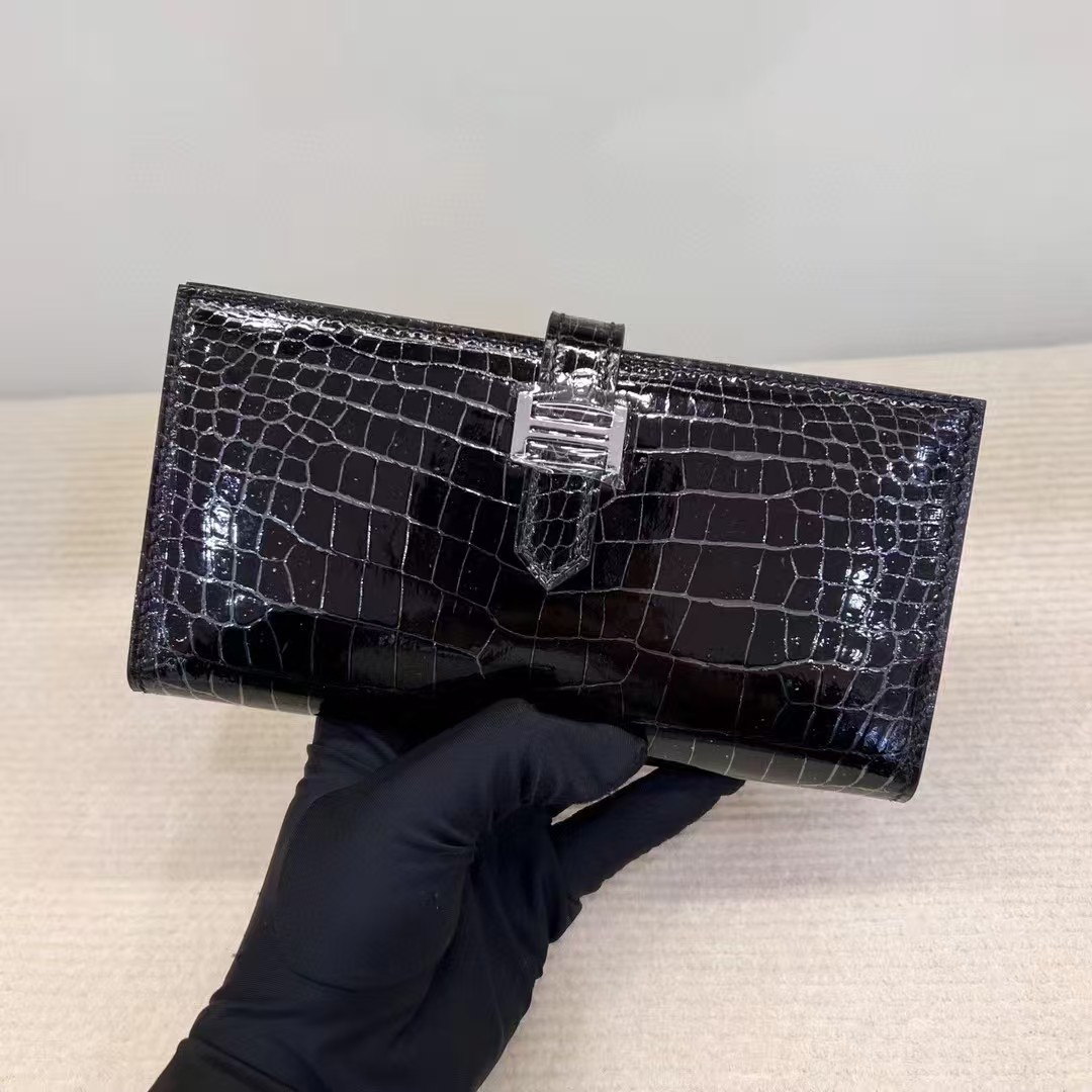 高光沢本物のワニ皮メンズ財布ワニ革ロングサイズカードキャッシ - Men Accessories Photos のレビューと価格
