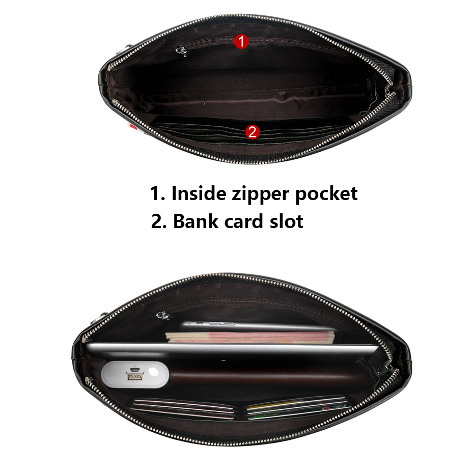 高級ブランドビジネスメンズ財布レザーマンクラッチバッグコイン - Coin Holder Men のレビューと価格