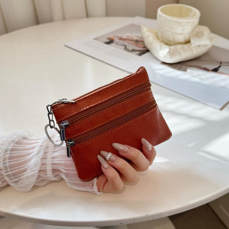 PU レザーポータブルマネーコイン財布キーリング防水ジッパー - Coin Holder Men のレビューと価格