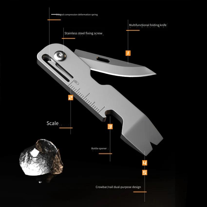 チタン合金多機能キーホルダー折りたたみナイフ - 開封やアウ - Keychain Multi Tool のレビューと価格
