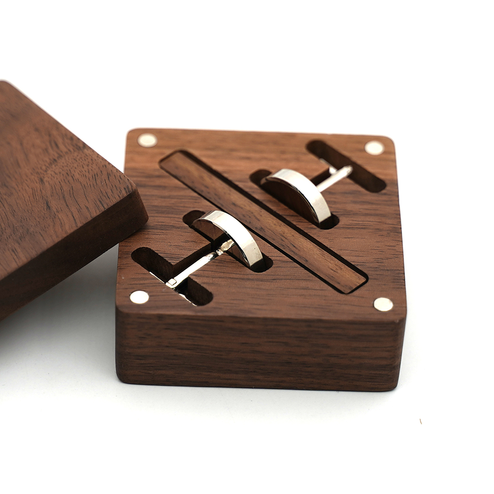 カスタム彫刻木製新郎アクセサリーセットパーソナライズされたウ - Cufflink Box Set のレビューと価格