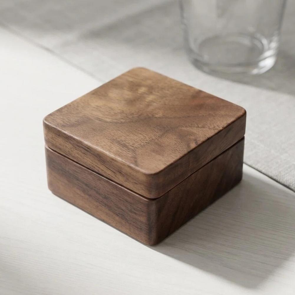 ウォルナット製カフスボタンボックス、無垢材マグネット開閉式収 - Cufflink Box Set のレビューと価格