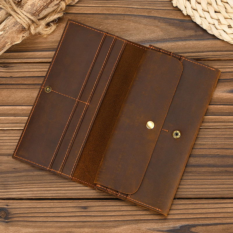 メンズ クレイジーホースレザー 長財布 マルチカードホルダー - Coin Holder Men のレビューと価格