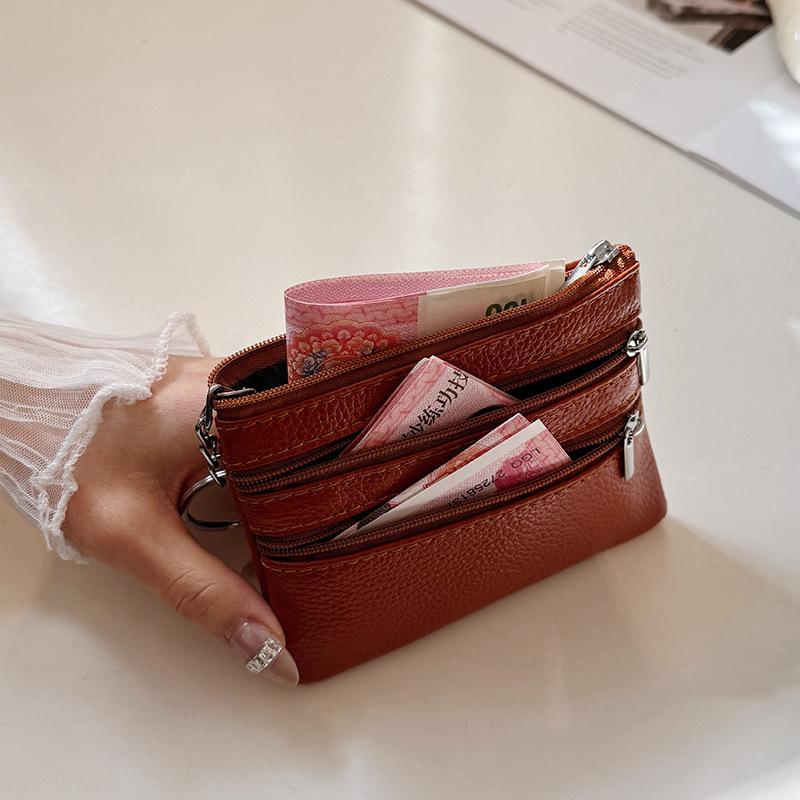 PUレザー ポータブル小銭入れ キーホルダー 防水ジッパー  - Coin Holder Men のレビューと価格