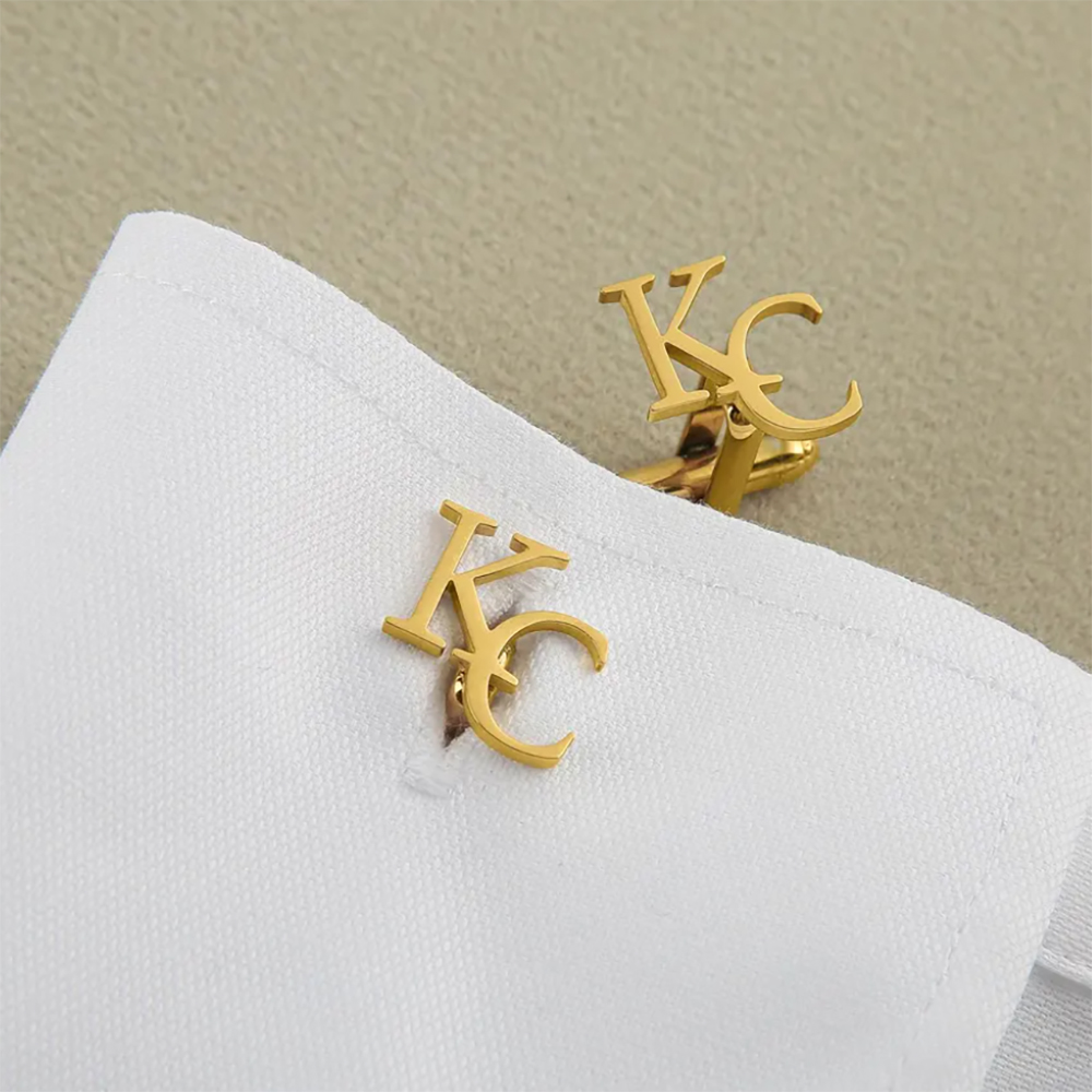 パーソナライズされた頭文字の組み合わせカフスボタン、新郎と花 - Cufflink Box Set のレビューと価格
